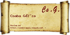 Csaba Géza névjegykártya