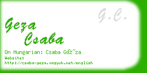 geza csaba business card